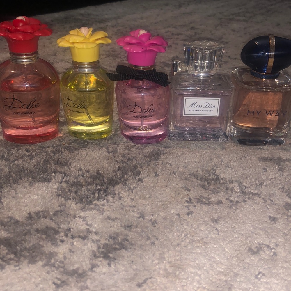 Perfume lot D&B rose, lily, shine, CD Blooming Bouquet, Gio Armani My way 90%